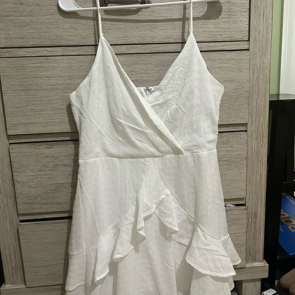 Trixxi White Ruffled Mini Dress